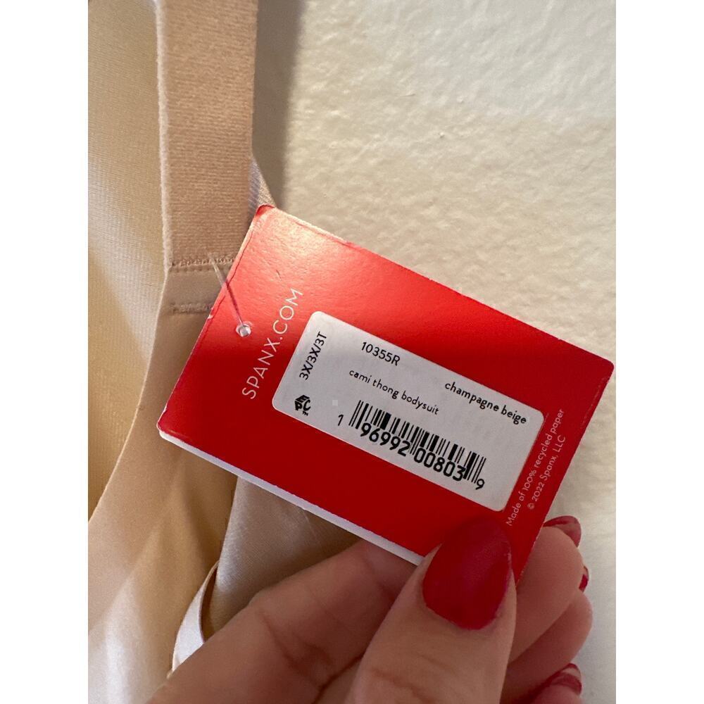 Spanx Invisible Cami Thong Bodysuit, Size 3X, Champagne Beige, NWT - Picture 7 of 7